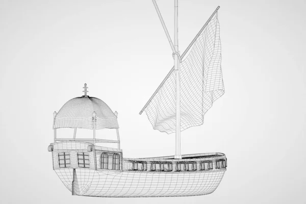 Ilustração Modelo Uma Velha Barcaça Dinamarquesa — Fotografia de Stock