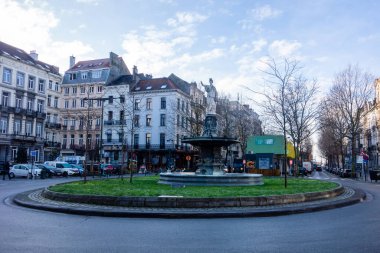 Brussels, Belgium, January 17, 2023. Place Rouppe or Rouppeplein. It bears the name of Nicolas Jean Rouppe, first mayor of the City of Brussels after the Belgian Revolution of 1830
