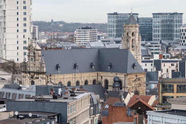 2023年3月17日 比利时布鲁塞尔 从布鲁塞尔市新行政中心的屋顶上看布鲁塞尔 — 图库照片