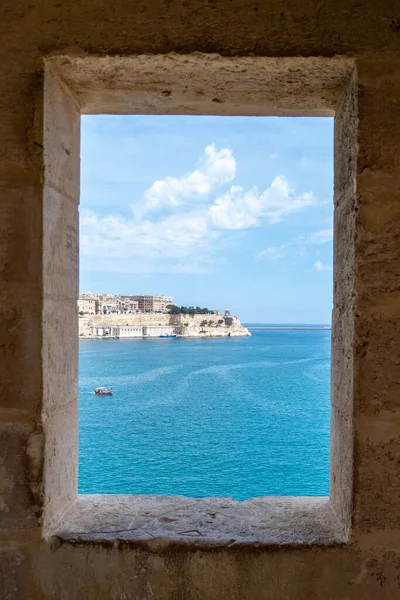 stock image Valletta, Malta, May 1, 2023. Malta, View of Valletta from the watchtower in Gardjola Park at the end of Senglea