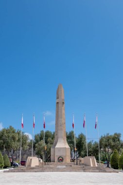 Valletta, Malta, 4 Mayıs 2023. 1. Dünya Savaşı ve 2. Dünya Savaşı anıtı Floriana 'da..
