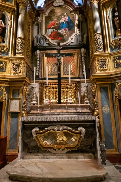 Valletta Málta 2023 Május Oltárkép Szent Károly Borromeót Ábrázolja Szűz — Stock Fotó