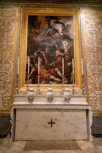 Valletta Malta 2023 Painting Mattia Preti Conversion Paul French Chapel — 스톡 사진