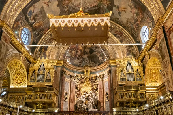Valletta Málta 2023 Május Barokk Oltár Szent János Székesegyházban — Stock Fotó