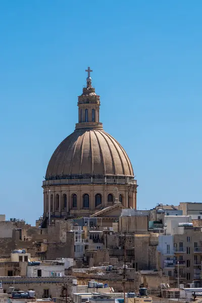 stock image Valletta, Malta, 5 May 2023. Dome of the Basilica of Our Lady of Mount Carmel in Valletta