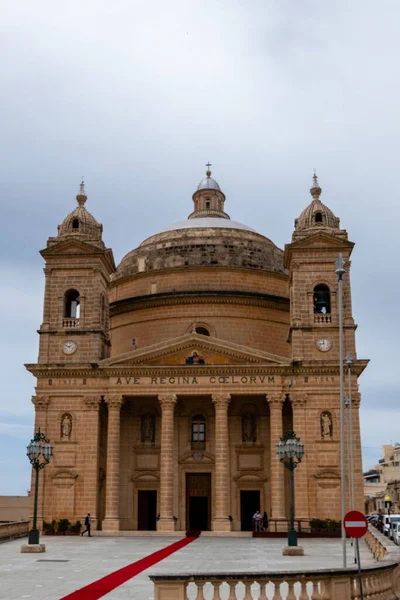 Mgarr Malta Kwietnia 2023 Kościół Wniebowzięcia Najświętszej Maryi Panny — Zdjęcie stockowe