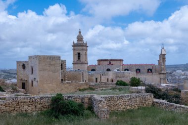 Gozo, Malta, 3 Mayıs 2023. Gozo Katedrali, Rabat, Victoria 'da yer alan Gozo Piskoposluğu' nun katedrali.,