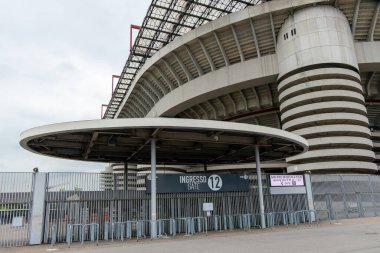 Milan, İtalya, 1 Ağustos 2023. Giuseppe Meazza Stadyumu, San Siro Stadyumu olarak da bilinir. Kentin iki kulübünün evi AC Milan ve Inter 'dir..