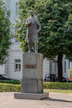 Podgorica, Montenegro, August 5, 2024.Monument to Marko Miljanov Popovic. He was a Montenegrin general, Kuci tribe chief and writer. clipart