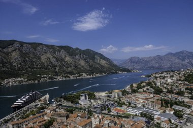 Kotor, Montenegro, August 3, 2024. View of the Kotor Gorge from the mountain. clipart