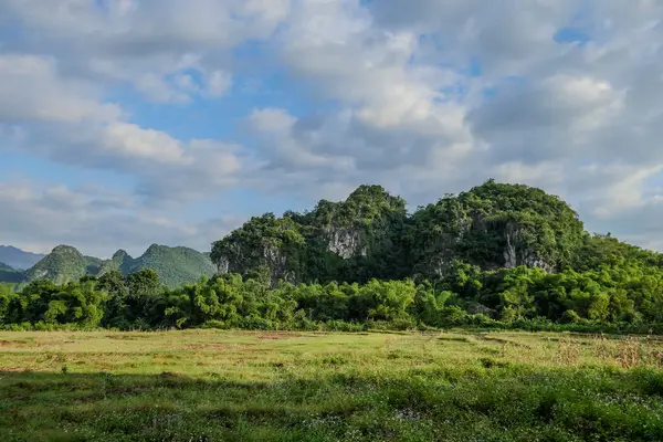 Mai Chau, Vietnam, 23 Ekim 2025. Mai Chau Vadisi ve onun tarım arazisi, Hoa Binh Eyaleti,