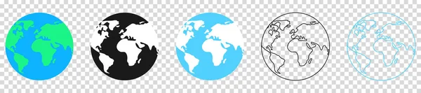 Des Icônes Globe Terrestre Illustration Vectorielle Isolée Sur Fond Blanc — Image vectorielle