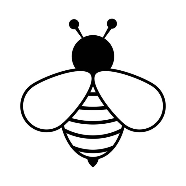 Honey bee icon. Vector illustration isolated on white background