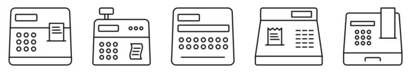 Kassensymbole Gesetzt Vektor Illustration Isoliert Auf Weißem Hintergrund — Stockvektor