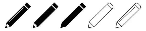 Pencil Icon Set Vector Illustration Isolated White Background — стоковый вектор