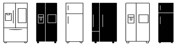 Refrigerator Icon Set Vector Illustration Isolated White Background —  Vetores de Stock