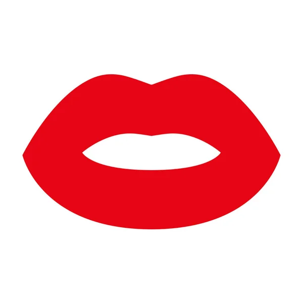 Red Lip Icon Vector Illustration Isolated White Background — Image vectorielle