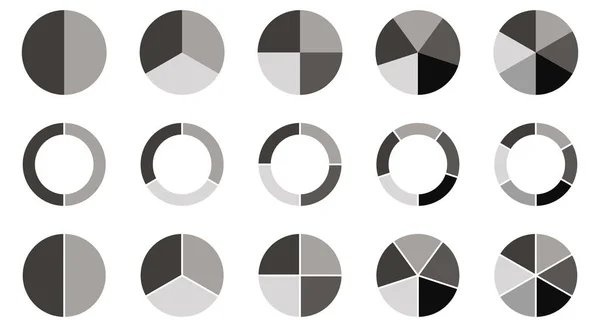 Segmentierte Kreise Icons Gesetzt — Stockvektor