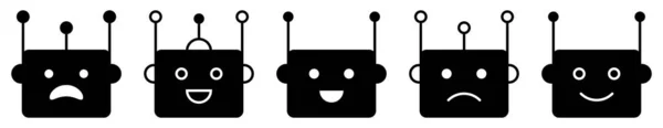 Bot Icon Set Vector Illustration - Stok Vektor