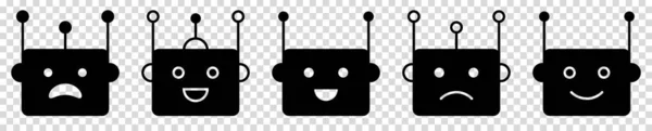 Υποστήριξη Εικονίδια Ρομπότ Εικονογράφηση Διανύσματος — Διανυσματικό Αρχείο