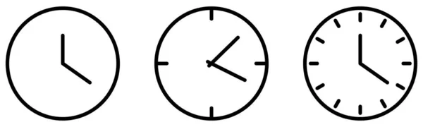 Conjunto Iconos Reloj Línea — Vector de stock