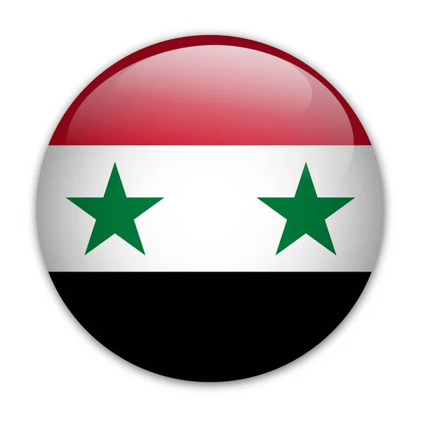Συριακή Σημαία Κύκλου Εικονογράφηση Διανύσματος — Διανυσματικό Αρχείο