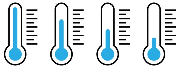 Conjunto Ícones Termômetro Tempo Frio — Vetor de Stock
