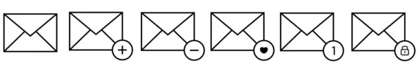 Mail Symbol Gesetzt Vektorillustration — Stockvektor