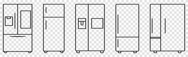 Buzdolabı Çizgisi Simgeleri Ayarlandı — Stok Vektör