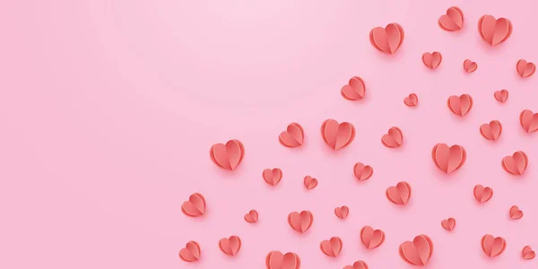 Κόκκινες Καρδιές Ροζ Φόντο — Διανυσματικό Αρχείο