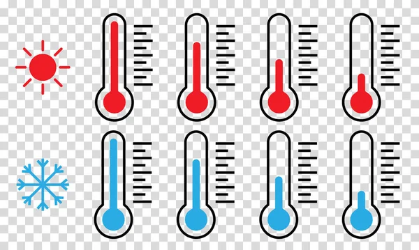 Satz Von Thermometer Symbolen — Stockvektor