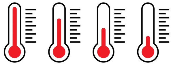Thermometer Iconen Vectorillustratie — Stockvector