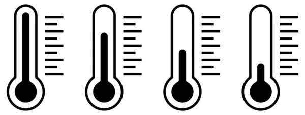Termometre Simgeleri Ayarlandı Vektör Illüstrasyonu — Stok Vektör