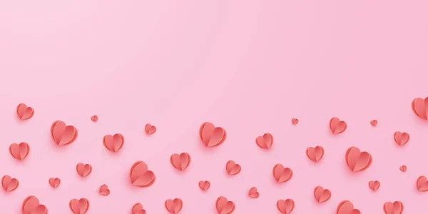 Kırmızı Kalpli Sevgililer Günü Afişi — Stok Vektör