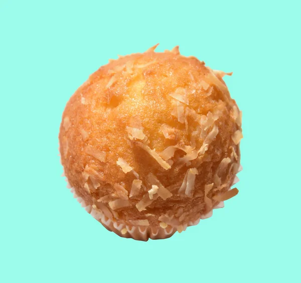 Muffin Isolado Com Caminho Recorte Sem Sombra Fundo Verde Sobremesa — Fotografia de Stock