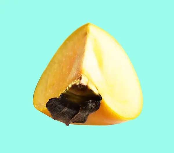 Cáqui Crocante Isolado Fresco Laranja Coreano Cáqui Fruta Com Caminho — Fotografia de Stock