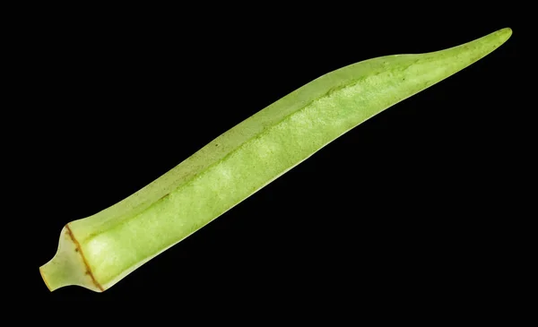 在黑色背景上 绿可拉与剪枝路径隔离 没有阴影 健康的蔬菜 — 图库照片