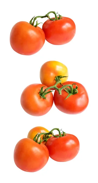 Tomatoes Isolated Clipping Path Shadow White Background Red Tomatoes Bunch — Stock Photo, Image