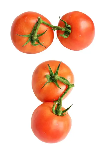 Tomates Isolados Com Caminho Recorte Sem Sombra Fundo Branco Tomates — Fotografia de Stock