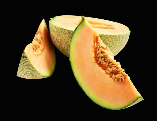 Melon Cantaloup Fruit Japonais Isolé Avec Chemin Coupe Pas Ombre — Photo