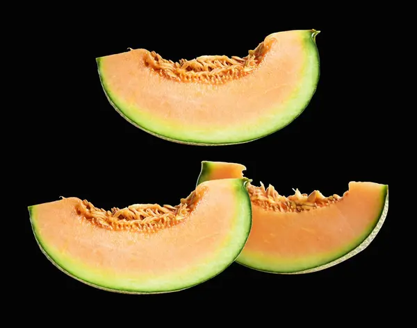 Melon Cantaloup Fruit Japonais Isolé Avec Chemin Coupe Pas Ombre — Photo