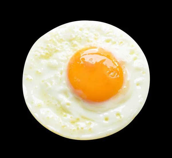 Fried Egg Isolated Clipping Path Shadow Black Background Chicken Egg — Stock Photo, Image