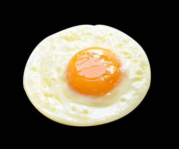 Fried Egg Isolated Clipping Path Shadow Black Background Chicken Egg — Stock Photo, Image