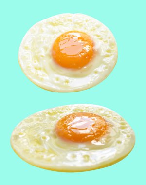 Kırpma yolu ile izole edilmiş yumurta, yeşil arka planda gölge yok, tavuk yumurtası.