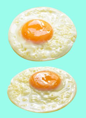 Kırpma yolu ile izole edilmiş yumurta, yeşil arka planda gölge yok, tavuk yumurtası.