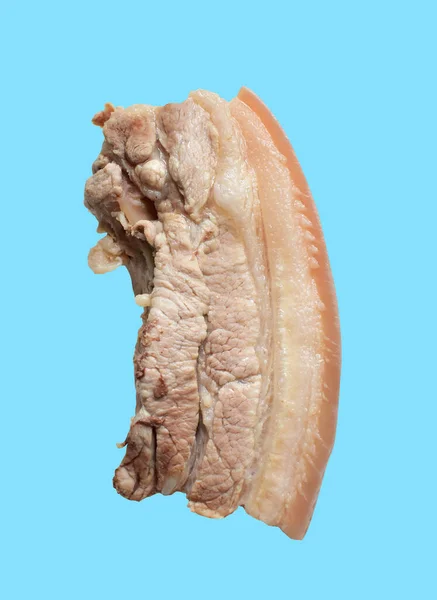 Carne Maiale Pancetta Bollita Isolata Con Percorso Ritaglio Nessuna Ombra — Foto Stock