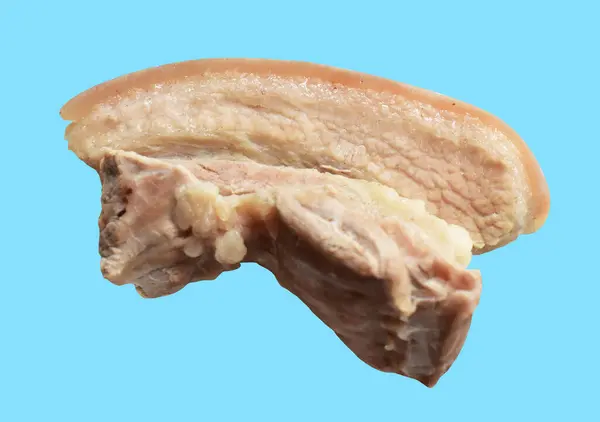 Carne Porco Barriga Cozida Isolada Com Caminho Recorte Sem Sombra — Fotografia de Stock