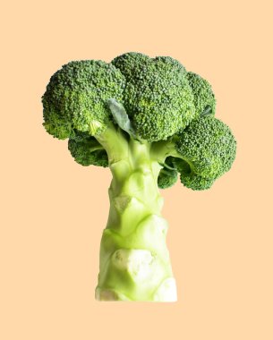 Brokoli ya da karnabahar kesme yolu ile izole edilmiş artan arka plan, gölge yok, yemek malzemeleri, sağlıklı sebzeler