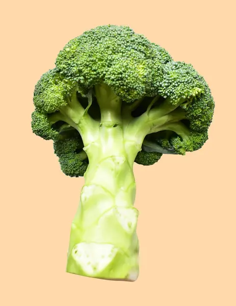 Brokoli Karnabahar Kesme Yolu Ile Izole Edilmiş Artan Arka Plan — Stok fotoğraf
