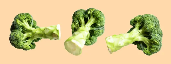 ブロッコリーまたはカリフラワークリッピングパスインパムバック 調理成分 健康的な野菜で隔離 — ストック写真